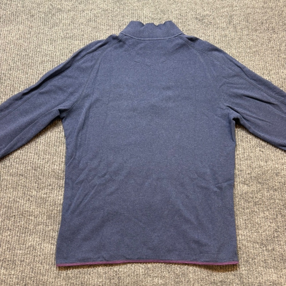 Robert Graham Blue Quarter Zip Pullover Sweater Medium Cotton Luxury Casual - Picture 6 of 12